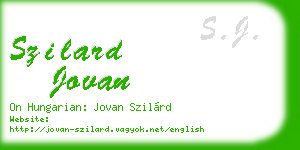 szilard jovan business card